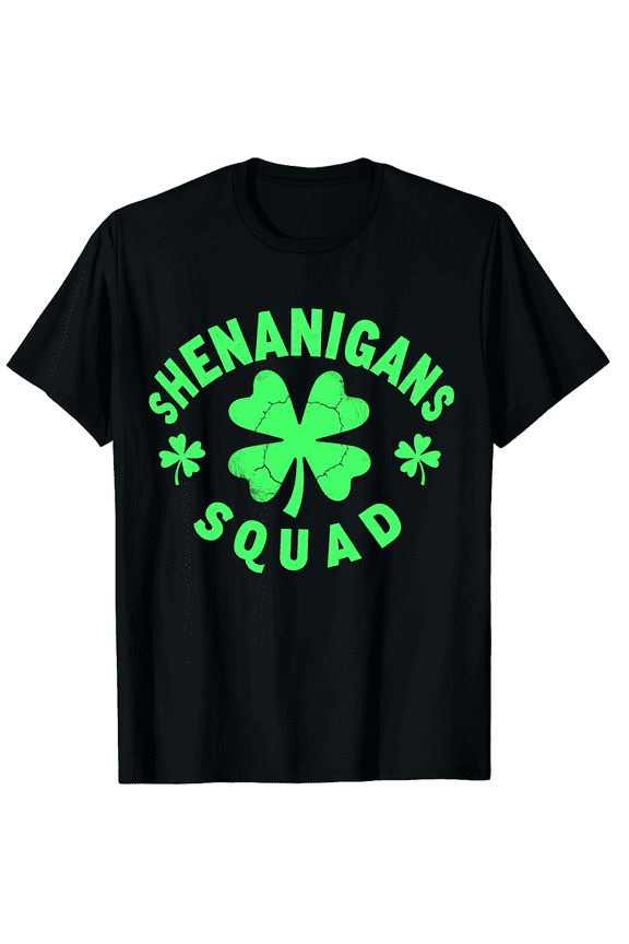 Shenanigans Squad Irish St Patricks Day Men Women Short Sleeve Graphic T-Shirt, St Patricks Day Gift