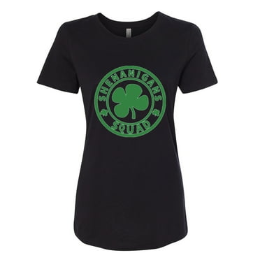 Shenanigans Squad Irish Womens T-shirts Fit, Black, Small