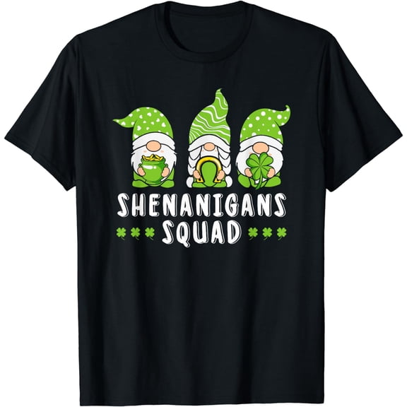Shenanigans Squad St Patricks Day Gnomes Green Proud Irish T-Shirt