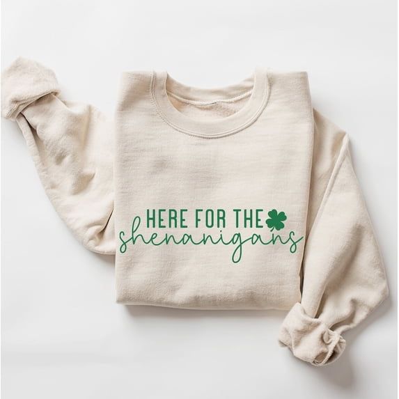 Here for the Shenanigans T Shirt, Happy St Patty's Shirt, Irish Sweatshirt, Shamrock Sweatshirt, St Patrick's Gift, Saint Patricks Day TSHIRT All Size S-5XL