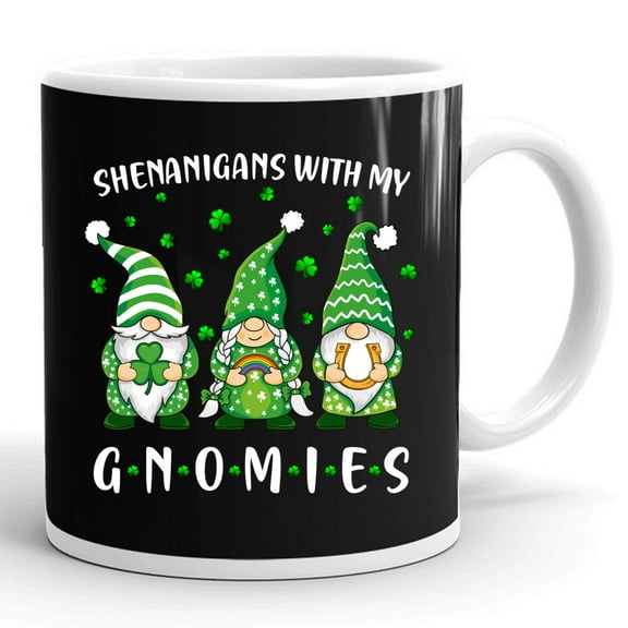 Shenanigans With My Gnomies St Patricks Day Gnome Gift Ceramic Mug 11oz (White;11oz)