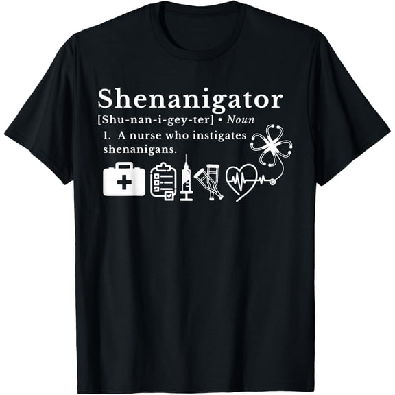 Shenanigator Definition RN Nursing Shamrock St Patrick's Day T-Shirt Tee