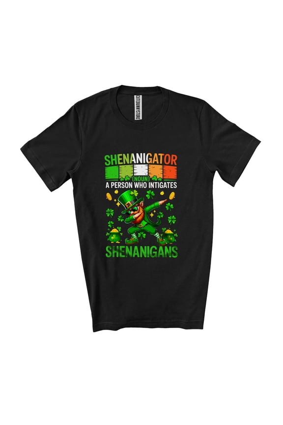 Shenanigator Definition Shenanigans; Joyful St. Patrick's Day Squad Dabbing Leprechaun Unisex T-Shirt