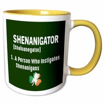 3drose, Shenanigator Shenanigan Instigator St Patricks Day, 3dramm, 15oz Two-tone Yellow Mug