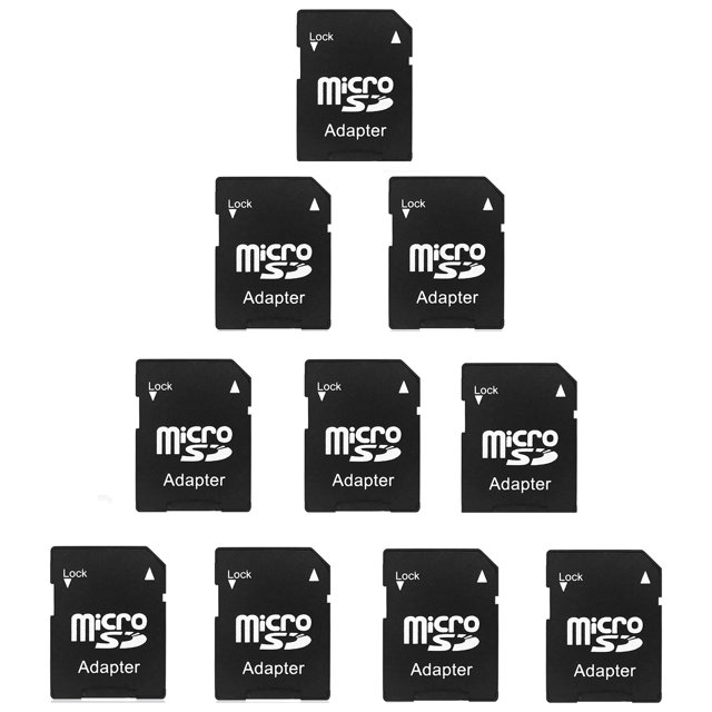 Shenbbrba 10 Pack MicroSD to SD Memory Card Adapter, Black