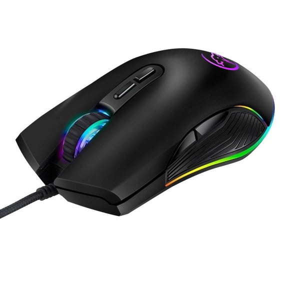Shenbbrba Wired Gaming Mouse RGB Spectrum Backlit Ergonomic Mouse with 4 Backlight Modes up to 7200 DPI for Windows PC Gamers