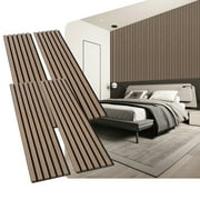 Shencaiou 4 packages of Wood Soundproof Siding, 47.20 x 12.20 Inches Each, 3D Grooved Wood Trim - Oak
