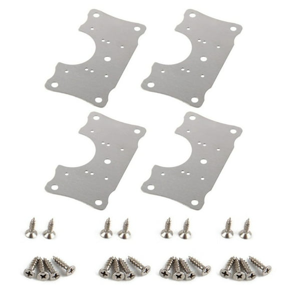 Sheng Yi Home Improvement,Hardware,4x Door Hinge Kitchen Cupboard Repair Kit Plate and Fixing Screws Cabinet Hinges