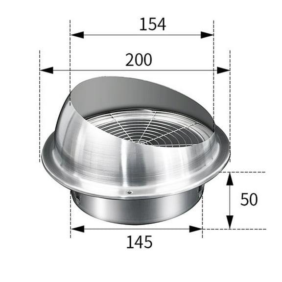 Sheng Yi Stainless Steel Wall Ceiling Exhaust Duct Cover Vent Cap Waterproof Outlet Valve,Home Improvement