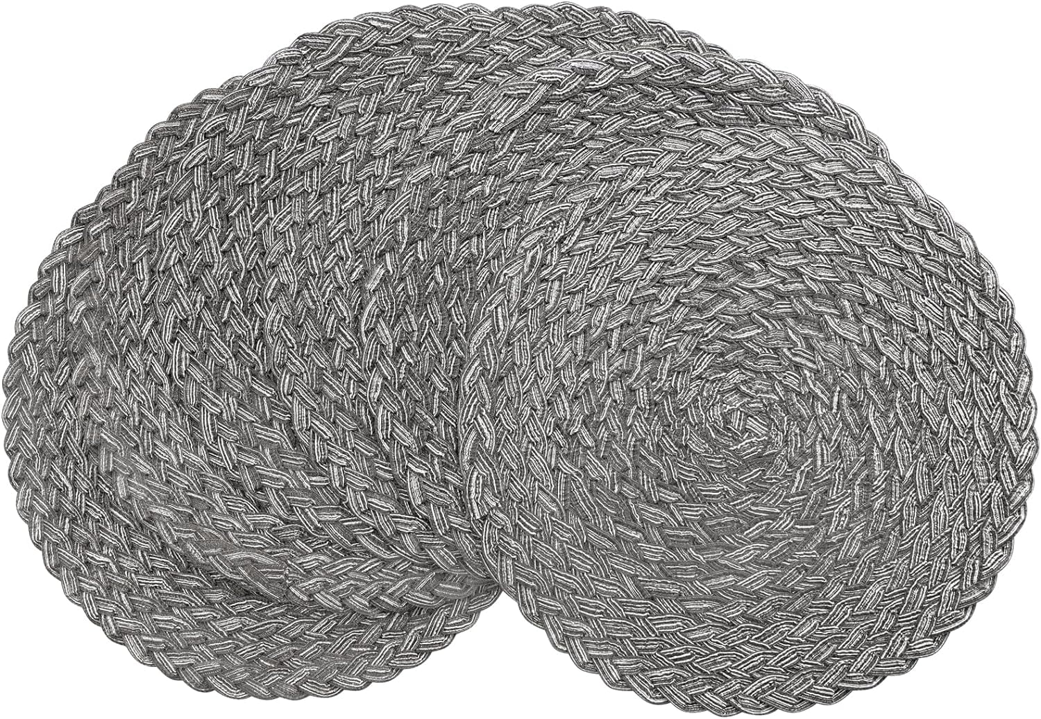 ShengRui 15 Inch Round Braided Placemats Set of 4, Washable Heat ...