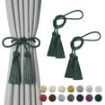 thumbnail image 1 of ShengRui 2 Pack Double-Ended Tassel Curtain Tiebacks Handmade Braided Rope Knot Drapery Holdbacks European Style Decorative Curtain Tie Backs(Teal), 1 of 7