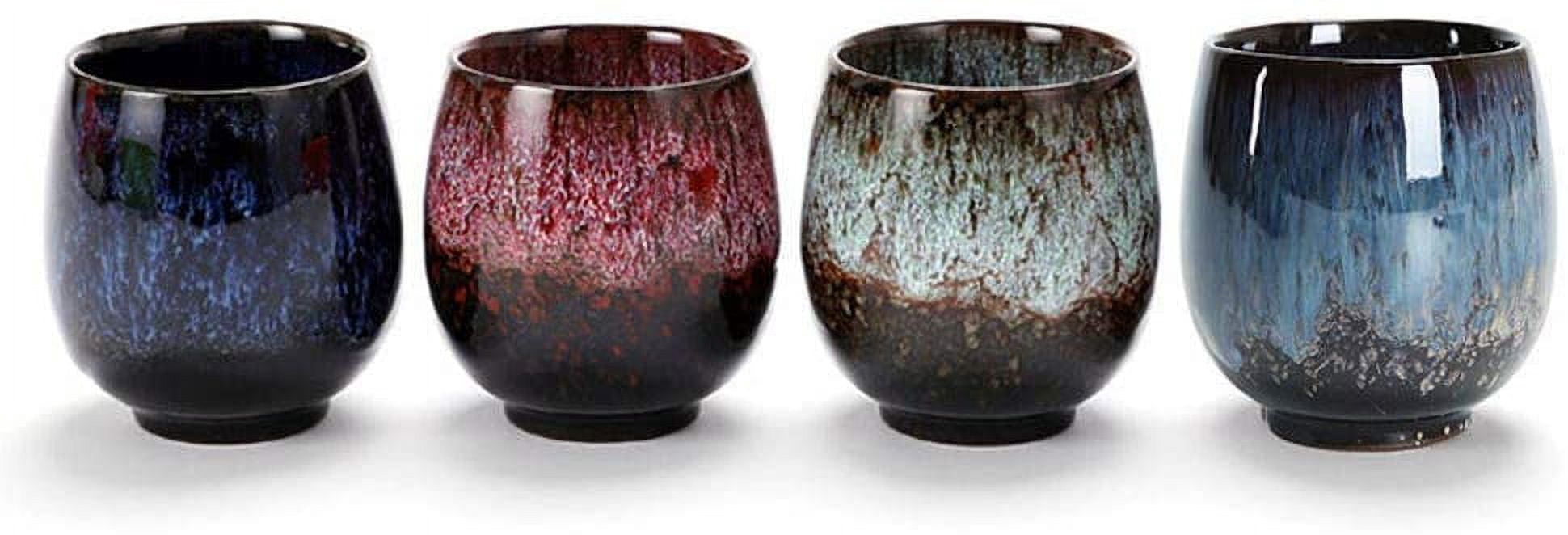 ShengRui Ceramic Teacup, Kung Fu Tea Set, Coffee cupYerba Mate Set - Ceramic Mate CupSet of 4 (4 colors)