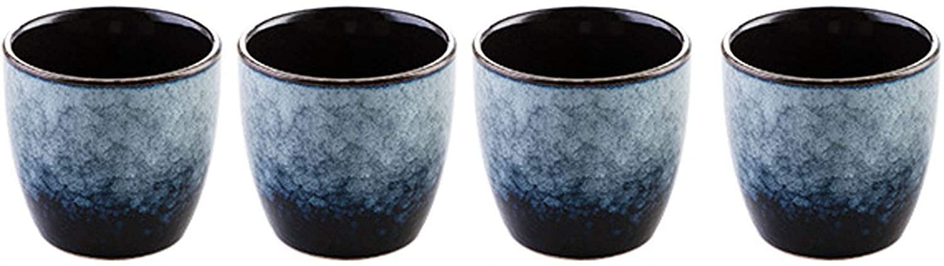ShengRui Ceramic Teacup, Kung Fu Tea Set, Coffee cupYerba Mate Set - Ceramic Mate CupSet of 4 (grey, Ceramic cups)