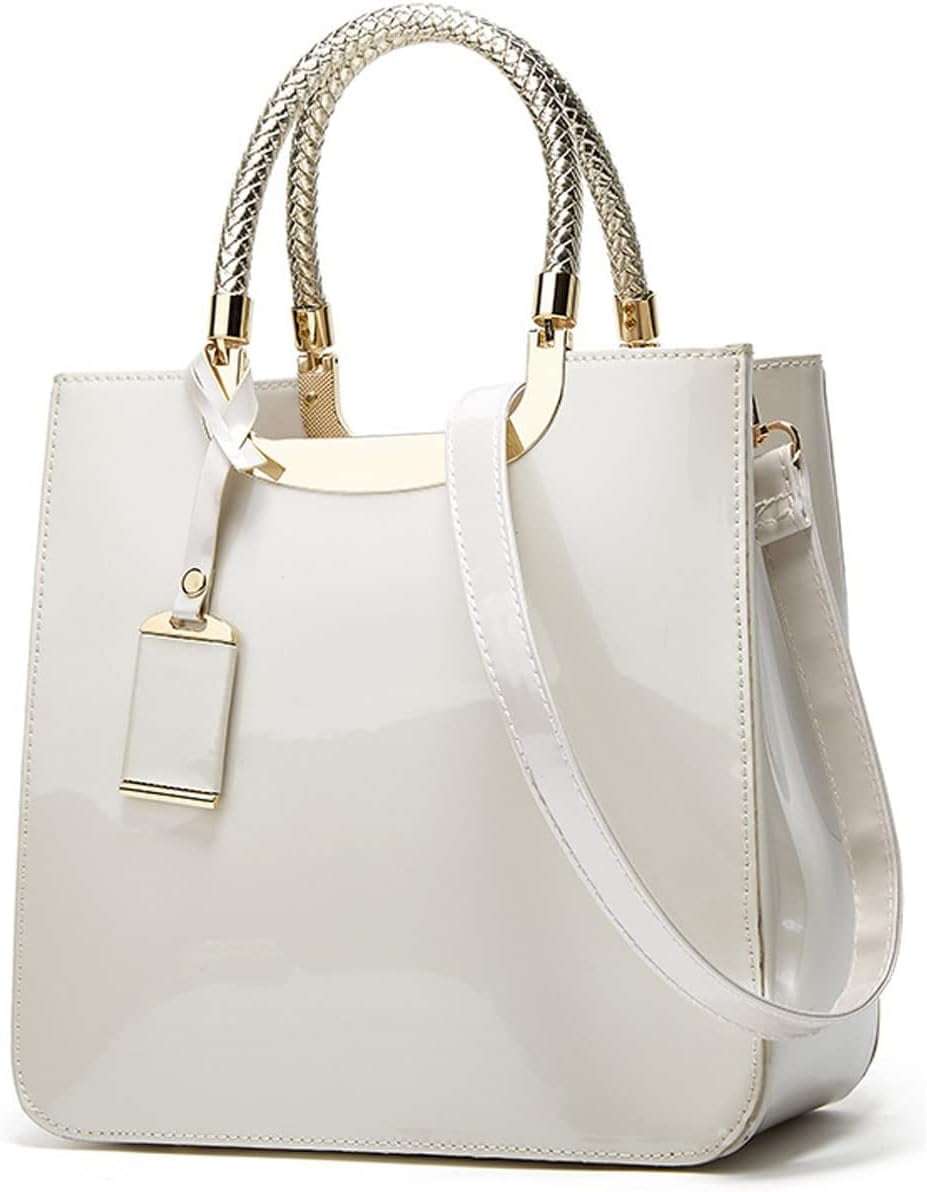 ShengRui Glossy Patent Leather Women Handbag Shiny Shoulder Bag Evening Purse Style Top-Handle Bag Crossbody Satchel Party