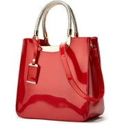 ShengRui Glossy Patent Leather Women Handbag Shiny Shoulder Bag Evening Purse Style Top-Handle Bag Crossbody Satchel Party