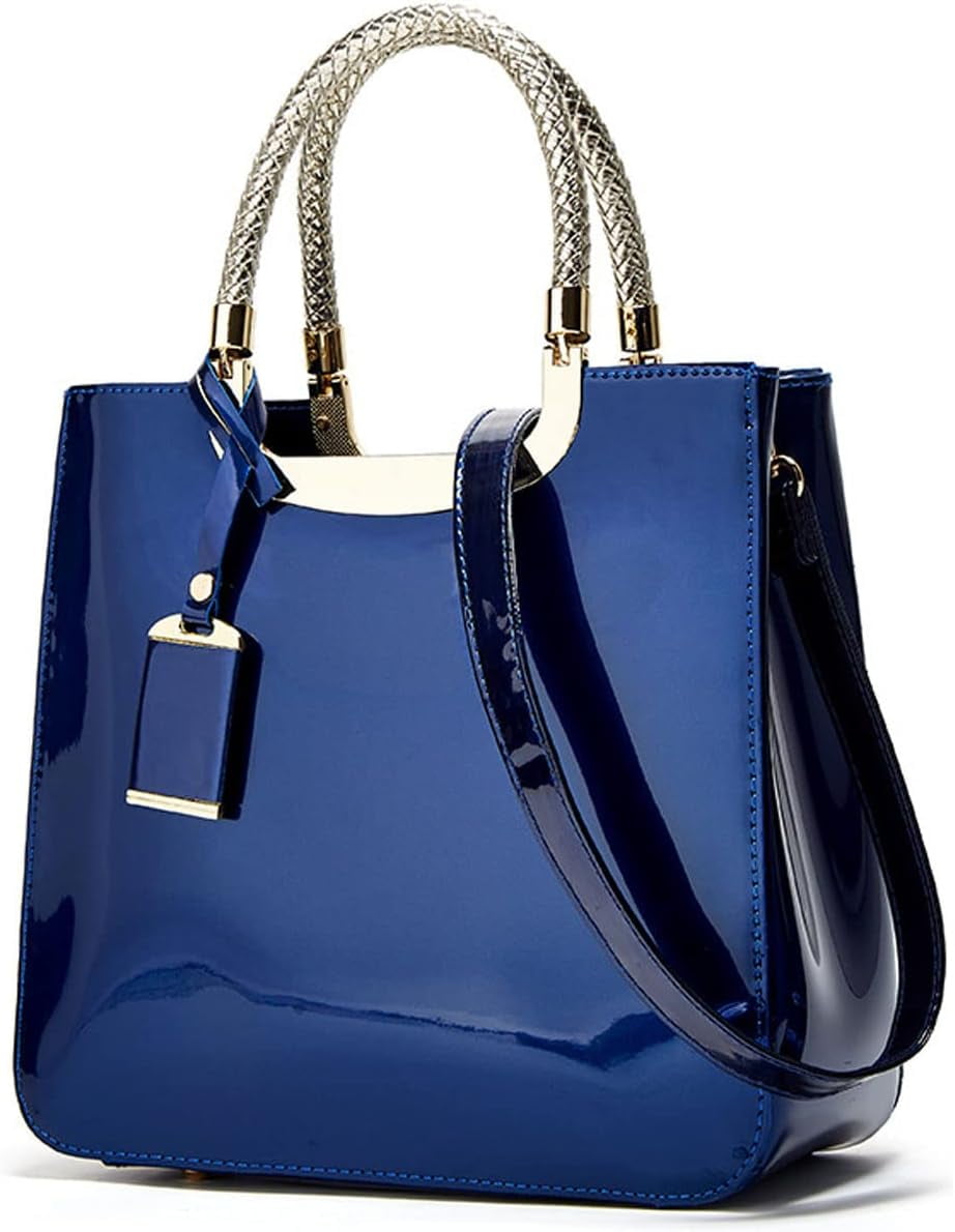 ShengRui Glossy Patent Leather Women Handbag Shiny Shoulder Bag Evening Purse Style Top-Handle Bag Crossbody Satchel Party