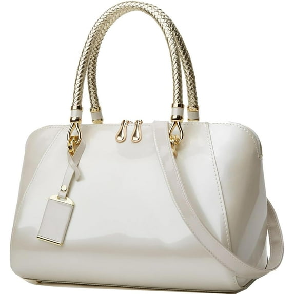 ShengRui Glossy Women Handbag Patent Leather Large Size Top-Handle Bag Shiny Shoulder Bag Tote Evening Purse Party Satchel