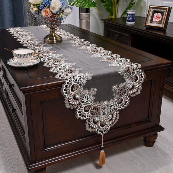 ShengRui Lace Table Flag Coffee Table Flag European -Style TV Cabinet Cover Cloth American Style Dining Table Flag Tissue Bed Flag Tablecloth Decorative Towels