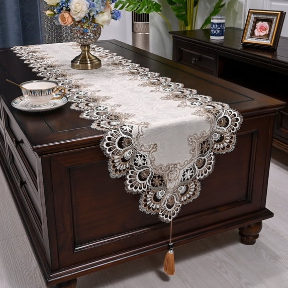 ShengRui Lace Table Flag Coffee Table Flag European -Style TV Cabinet Cover Cloth American Style Dining Table Flag Tissue Bed Flag Tablecloth Decorative Towels