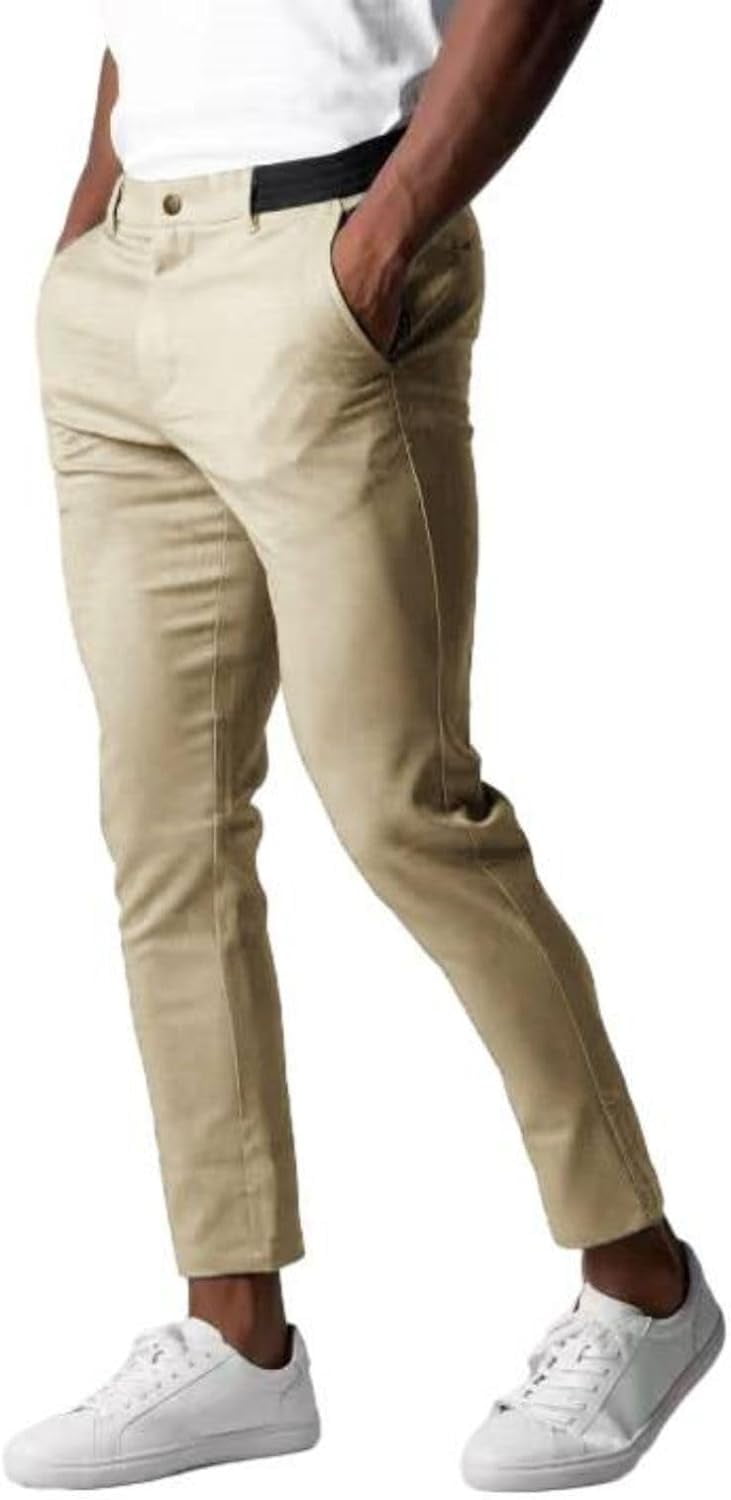 ShengRui Men's Fashion Dress Pants Casual Business Slim Fit Pant ...