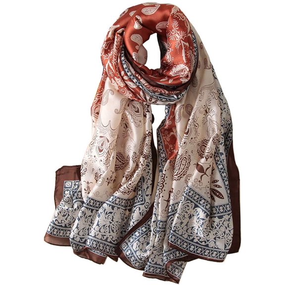 ShengRui Silk Scarf Mulberry Silk Fashion Scarves Long Lightweight Shawl Wrap