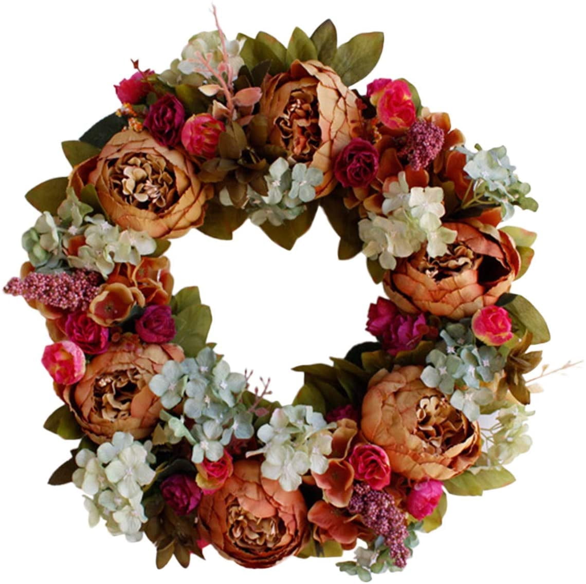 24 Inch Spring Wreath With Tulips & Daisies - Colorful Front Door Decor For Spring And Summer