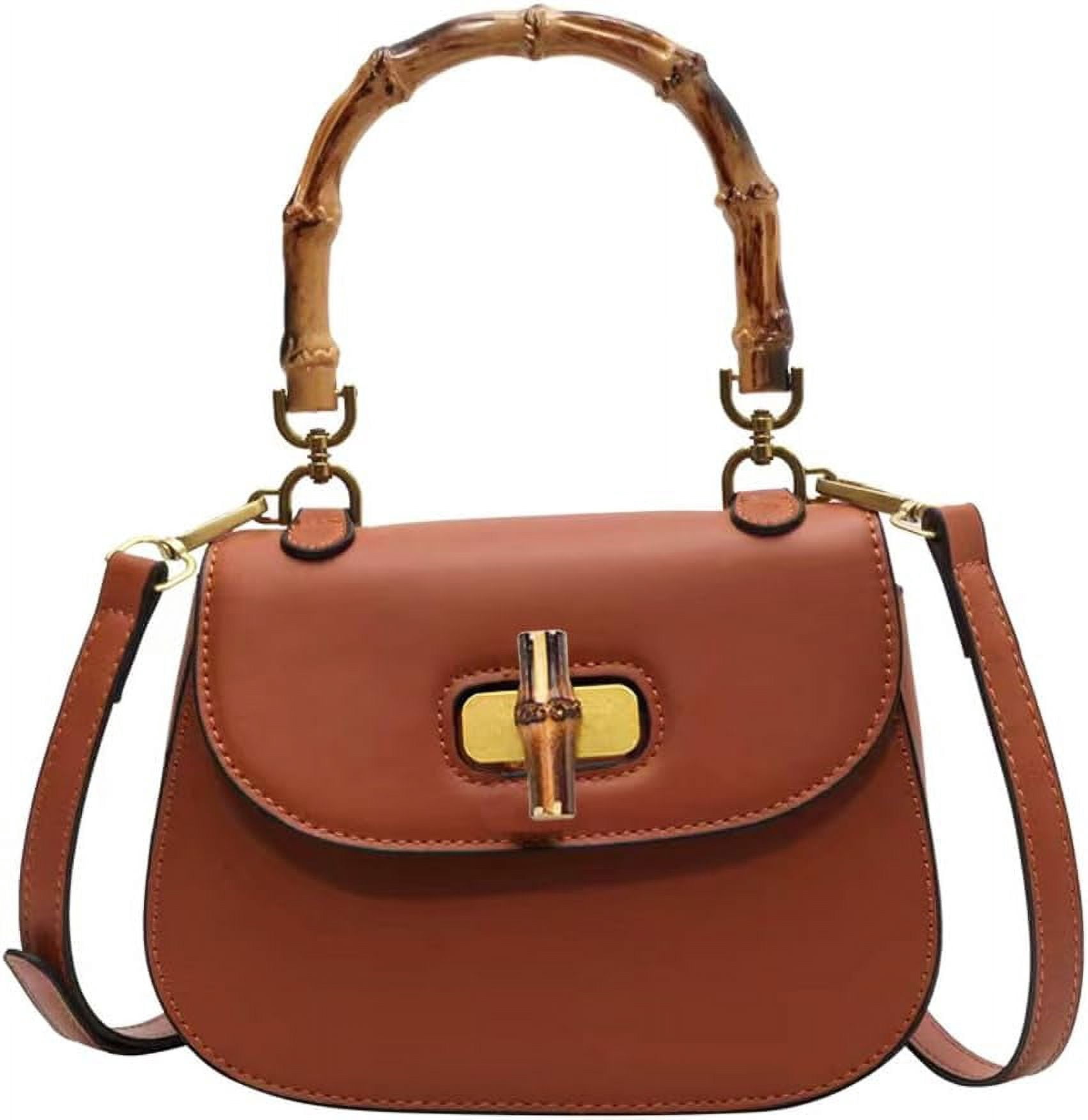 Sheng Rui ShengRui Womens Bamboo Shaped Top Handle Satchel Crossbody Purses and ...