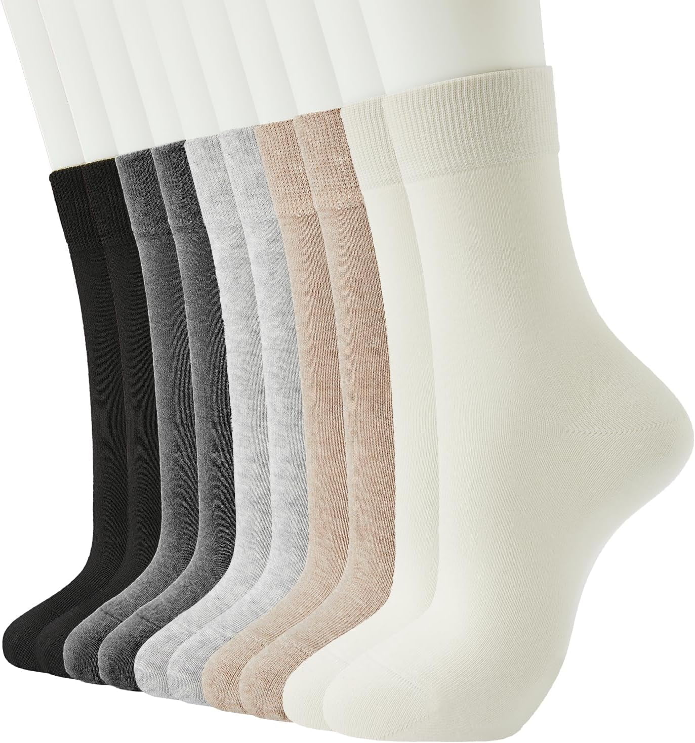 Sheng Rui ShengRui Womens Cotton Crew Socks Thin Dress Socks for Women Above ...