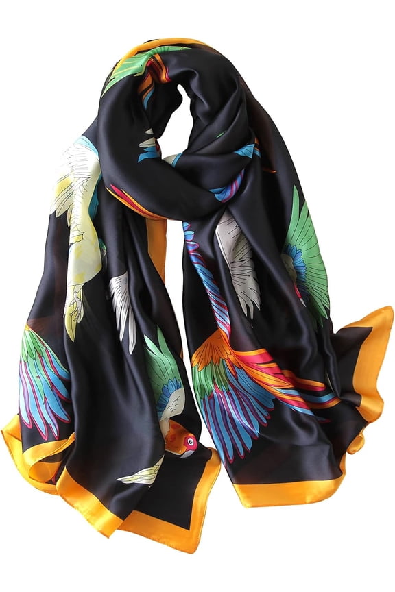 Womens Large Mulberry Silk Scarf Long Satin Scarf Fashion Designer Scarf Lightweight Wraps