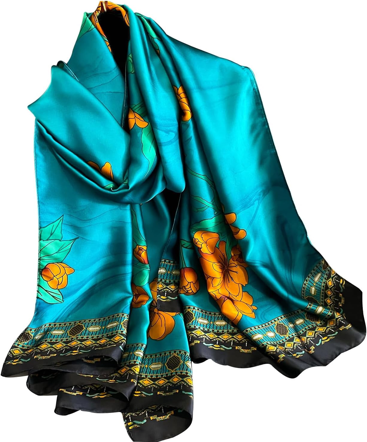 Sheng Rui ShengRui Womens Large Mulberry Silk Scarf Long Satin Scarf Fashion ...