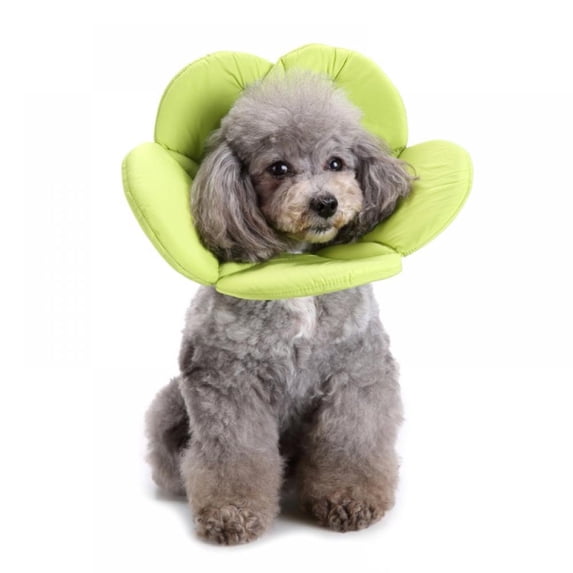 Pet Flower Elizabethan Recovery Collar For Dog Cat Soft Cone Anti-bite E-Collar(Green L)