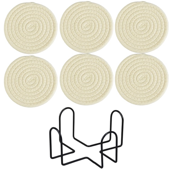 ShengapQ 6Pcs Cotton Heat Resistant Trivets for Kitchen, Insulated Placemats, Multi-Purpose Hot Pads, Protect Your Countertop, Durable and Easy to Clean, Perfect for Home Decor and Gifts