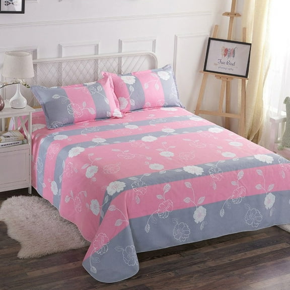 ShengapQ Beautiful Flower Patterns Bed Sheet, Soft Polyester Bedspread, Machine Washable, 79x91 Inches, Comfortable Bedding, Easy to Maintain, Creates Cozy Atmosphere, Durable and Fade Resistant
