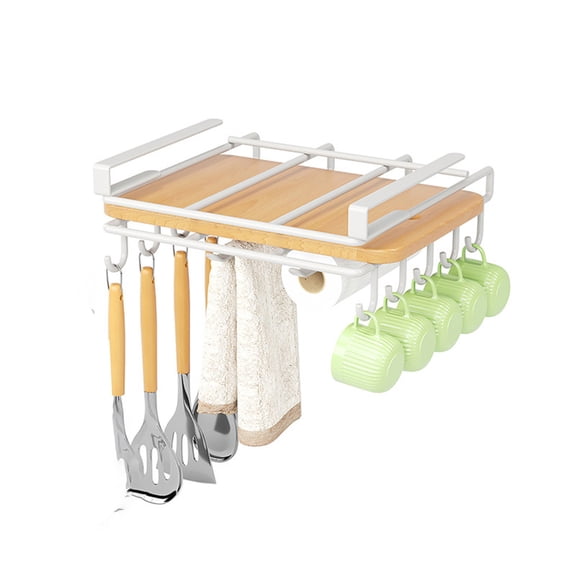ShengapQ Cabinet Hanging Kitchen Shelf Cutting Board Rack Multifunctional Wall Mounted Storage, Wine Glass Hanger, Space-Saving, Stainless Steel, Kitchen Organizer, Home Improvement Accessories