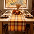 thumbnail image 1 of ShengapQ Fall Plaid Table Runner, Polyester Table Decor, Thanksgiving Dining Table Decoration, Durable and Easy Care for Home, Festive Table Accessory, 72×13in, 1 of 6