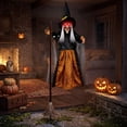 thumbnail image 1 of ShengapQ Halloween Decorations Luminous Witch Hanging Prop Terrifying Outdoor Décor Scary Voice Activation Ghost Toy, 71in, 1 of 7