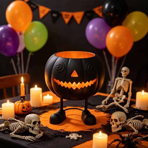 ShengapQ Halloween Pumpkin Lanterns, Iron Pumpkin Buckets, Spooky Decorations, Holiday Party Props, Reusable Centerpieces, Festive Home Decor