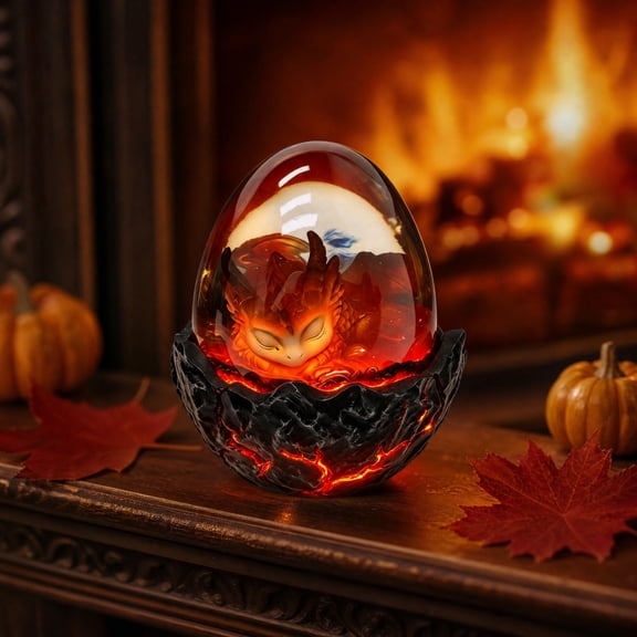 ShengapQ Halloween Transparent Lavas Dragons Egg Ornament, LED Breathing Light Decor, Spooky Home Decoration for Parties, Festive Indoor Styling, Unique Holiday Gift