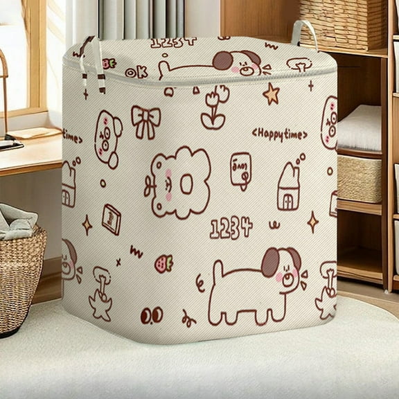 ShengapQ Large Capacity Storage Bag, Quilted Moving Organizer, Durable Padding-Proof Clothes & Quilt Storage, Reinforced Handles, Convenient Practical Nonwoven Design, Heavy-Duty Zipper