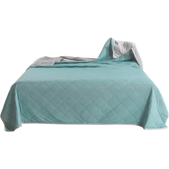 ShengapQ Plain Printed Cool Silk Summer Quilt, Breathable Cooling Comforter for Hot Sleepers and Night Sweats, Lightweight Polyester Cooling Blanket, Sweat-Wicking Quilt, Air Conditioning Companion