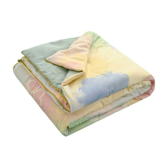 ShengapQ Skin-Friendly Printed Washed Cotton Summer Quilt, Lightweight Cooling Comforter for Hot Sleepers, Sweat-Wicking and Breathable Ventilation Quilt, All-Season Cooling Blanket for Sleep