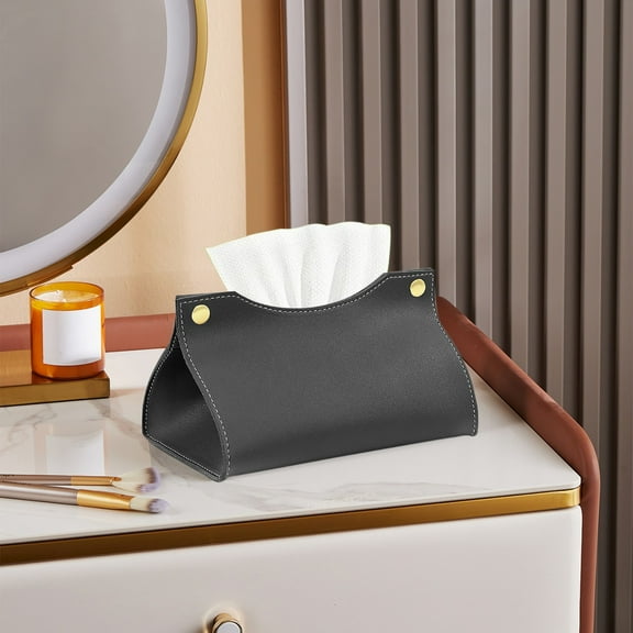 ShengapQ Stylish Rectangular Tissue Box Organizer, Modern Tissue Dispenser, Leather Tissue Holder for Bathroom, Desk Decor, Easy to Clean, Compact Design, Paper Towel Storage Solution