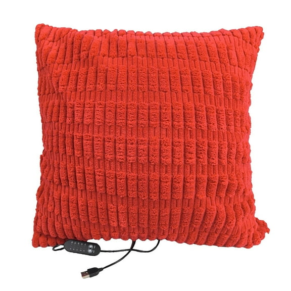 ShengapQ USB Electric Heating Pillow Cover, 5 Gear Temperature Adjustable Warm Cushion Cover, Timing USB Heated Body Pillowcase for Office and Travel, Soft & Cozy Design, Washable and Portable