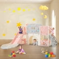 thumbnail image 1 of Shengchao Trade 11-in-1 Toddler Slide Playset with Basketball Hoop, Arch Tunnel, Toy Storage, Pink, for Ages 1-3, 1 of 20
