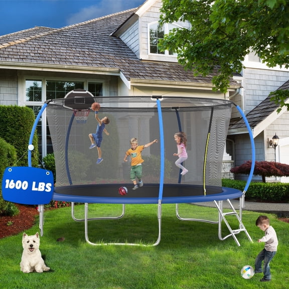 Shengchao Trade 1600LBS 14FT Trampoline for Adults and Kids,Trampoline with Enclosure,Recreational Trampoline with Ladder, Heavy Duty Trampoline Capacity for 4-6 Kids