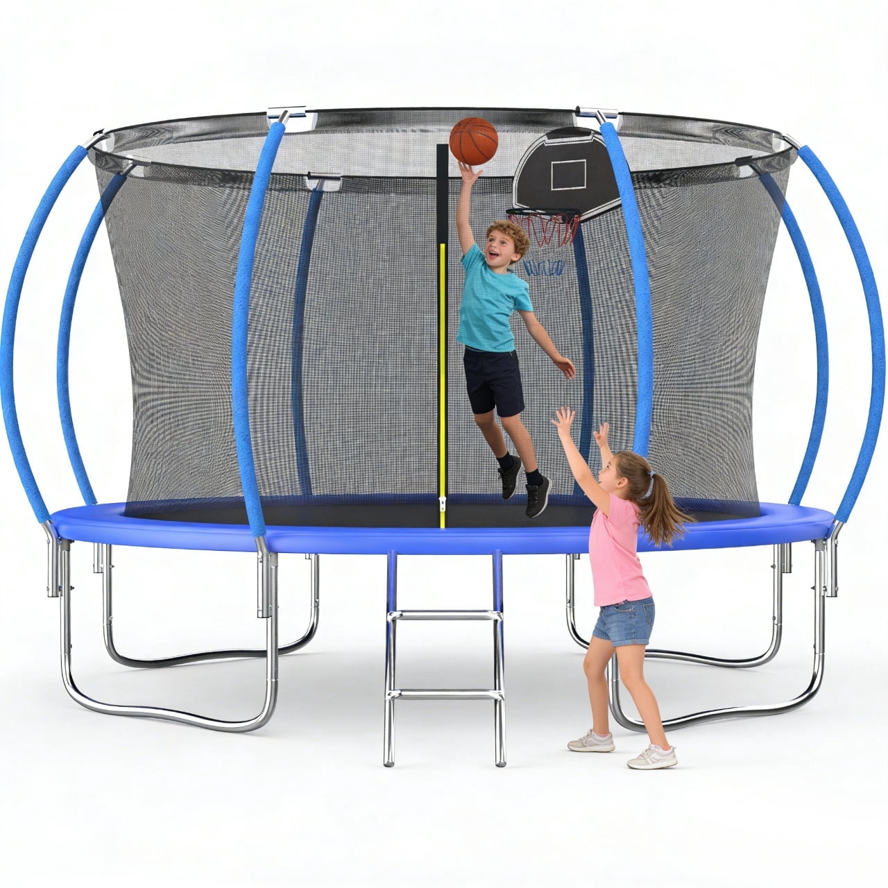 Shengchao Trade 1200LBS 12ft Heavy Duty Outdoor Trampoline for 3-5 Kids and Adults,Backyard Trampoline with Enclosure Net and Ladder, Jumping Trampoline Capacity for Boys and Girls Birthday Gift