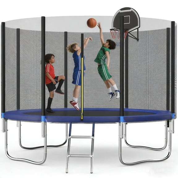 Shengchao Trade1000LBS 14FT Trampoline for Adults and Kids,Trampoline with Enclosure,Recreational Trampoline with Ladder, Heavy Duty Trampoline Capacity for 3-5 Kids