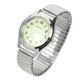 thumbnail image 1 of Shengjike Easy Read Stretch Band Luminous Dial Watch for Men - Silver, 1 of 4