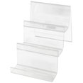thumbnail image 1 of 3 Tier Clear Acrylic Wallet Display Stand Organizer Shelf Ladder Riser for Small Handbags, Wallets, Glasses, and Card Holder Rack, 1 of 6