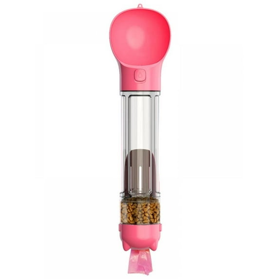 Shengshi Dog Travel Water Bottle for Walking - 500ml Portable Pet Water Dispenser with Food Container and Dog Waste Bag Poop Shovel Multifunctional Detachable Design